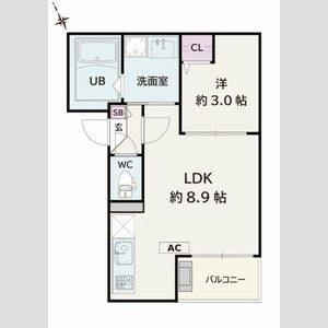 1LDK 間取り図