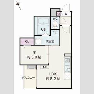 1LDK 間取り図