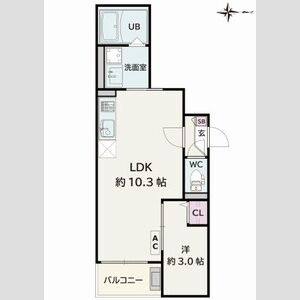 1LDK 間取り図