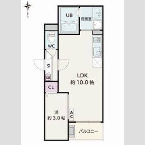 1LDK 間取り図
