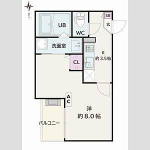 1K 間取り図