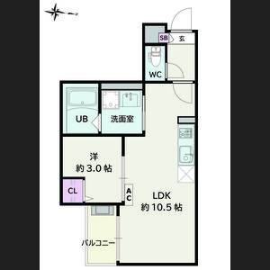 1LDK 間取り図