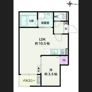 1LDK 間取り図