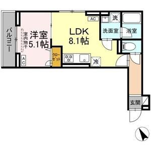 1LDK 間取り図