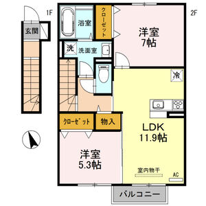 2LDK 間取り図