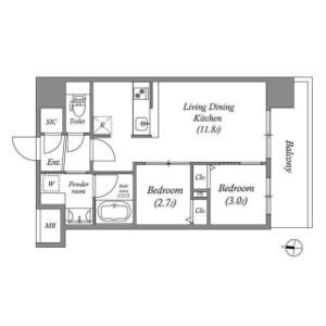 2LDK 間取り図