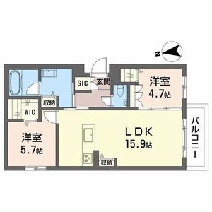 2LDK 間取り図