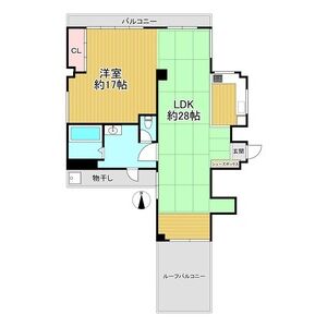 1LDK 間取り図