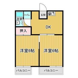 2DK 間取り図