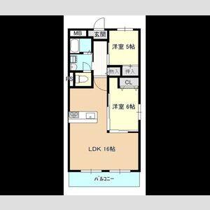 2LDK 間取り図