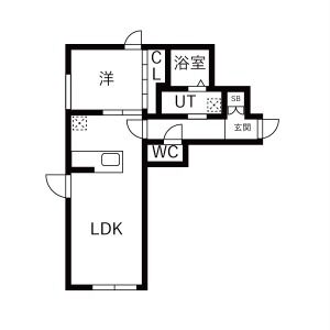 1LDK 間取り図
