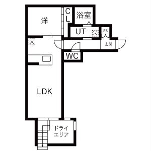 1LDK 間取り図