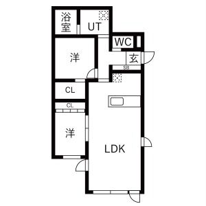 1LDK 間取り図