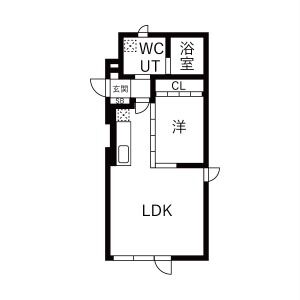1LDK 間取り図