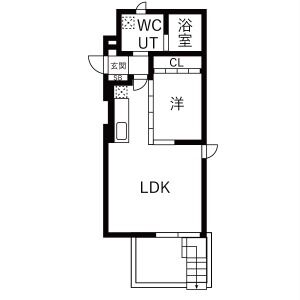 1LDK 間取り図