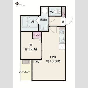 1LDK 間取り図