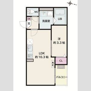 1LDK 間取り図