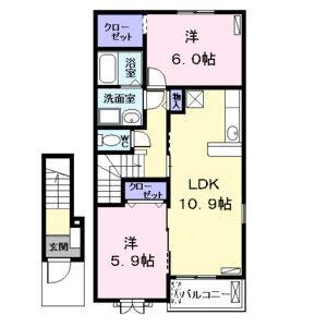 2LDK 間取り図