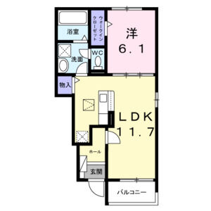 1LDK 間取り図