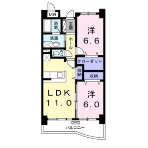 2LDK 間取り図