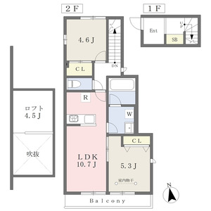 2LDK 間取り図