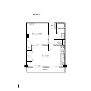 1LDK 間取り図