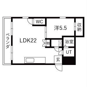 1LDK 間取り図