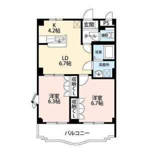 2LDK 間取り図