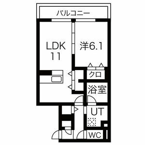 1LDK 間取り図