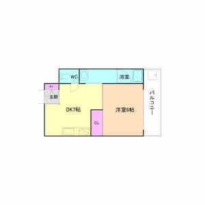 1DK 間取り図