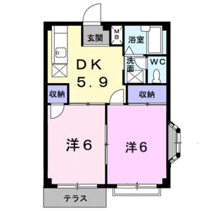 2DK 間取り図