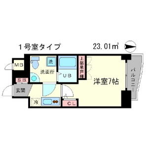 1K 間取り図
