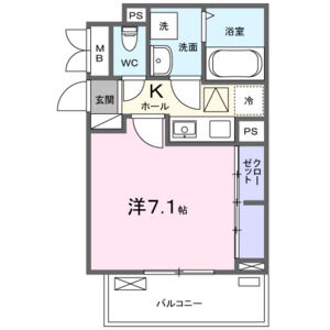 1K 間取り図