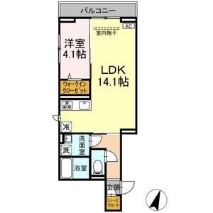 1LDK 間取り図
