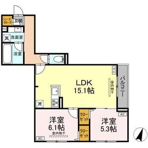 2LDK 間取り図