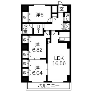 3LDK 間取り図