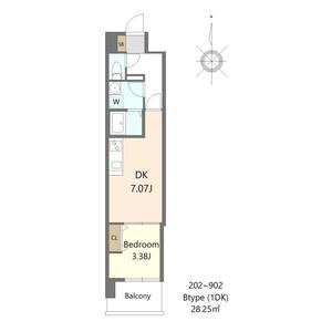 1DK 間取り図