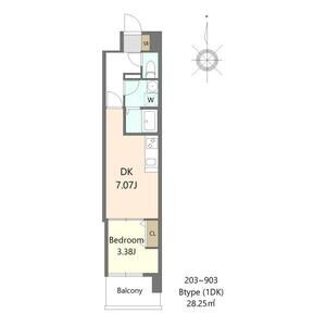 1DK 間取り図