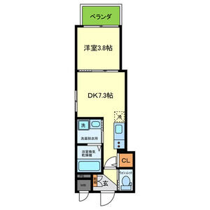 1DK 間取り図