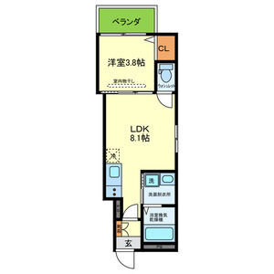 1LDK 間取り図
