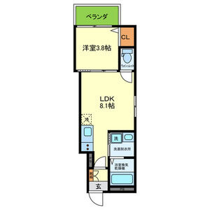 1LDK 間取り図