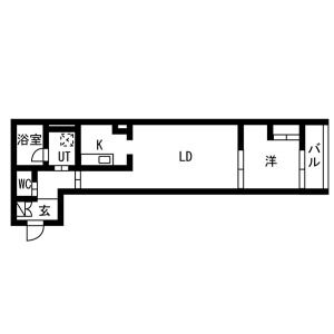 1LDK 間取り図