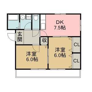 2DK 間取り図
