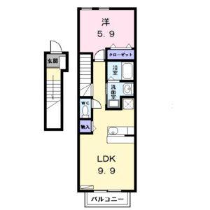 1LDK 間取り図