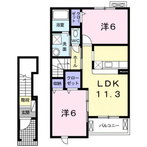 2LDK 間取り図