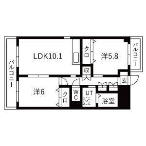 2LDK 間取り図