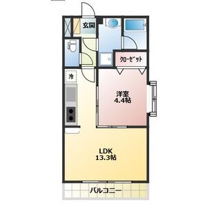 1LDK 間取り図