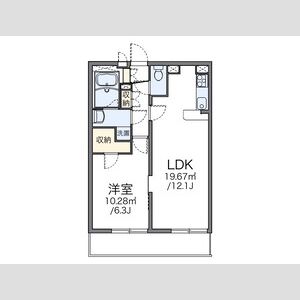 1LDK 間取り図