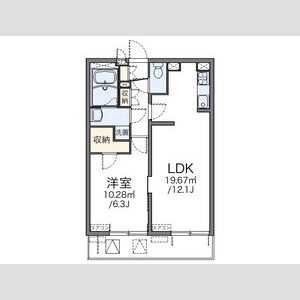 1LDK 間取り図