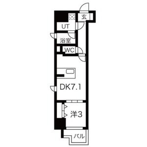 1DK 間取り図
